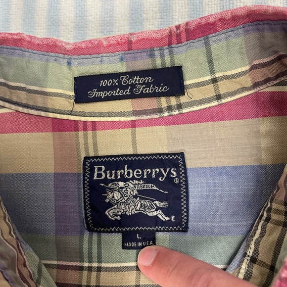Vintage Burberry Plaid short sleeve button down shirt - Picture 4 of 10
